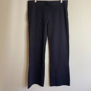 Betabrand Navy Blue Straight-Leg Pull-On Stretch Yoga Dress Pants Size L